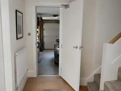 Integral garage fire doors