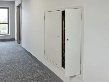 Riser and cupboard fire doors